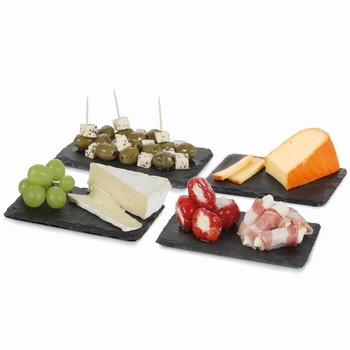 Planche Tapas Ardoise, lot de 4, 16 cm Accessoires prsentation Boska, matriel fromage 359003