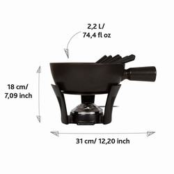 Set  Fondue Nero L - 2,2 L